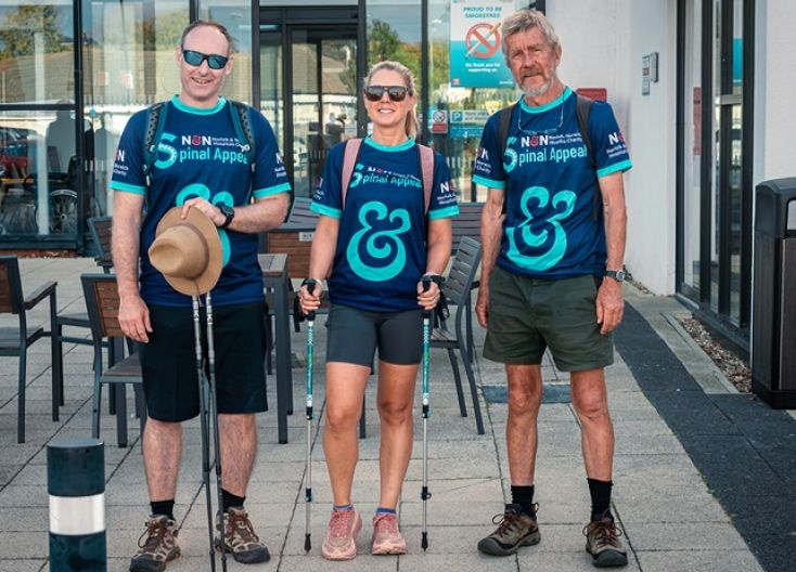 Tom Marjoram and Charlotte El-Labany and colleagues set off on Spineathlon 2026.