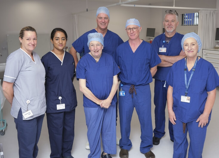 Group of doctors and nursess in uniform