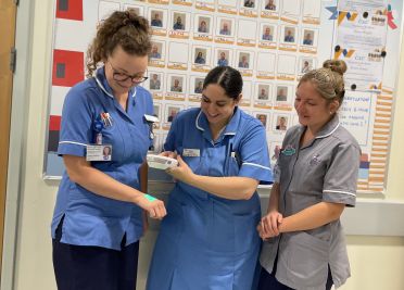 Nurses at the NNUH test the AccuVein scanner